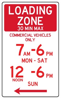 Loading Zone Mon to Sun street sign