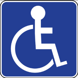 Acrod parking sign with wheelchair