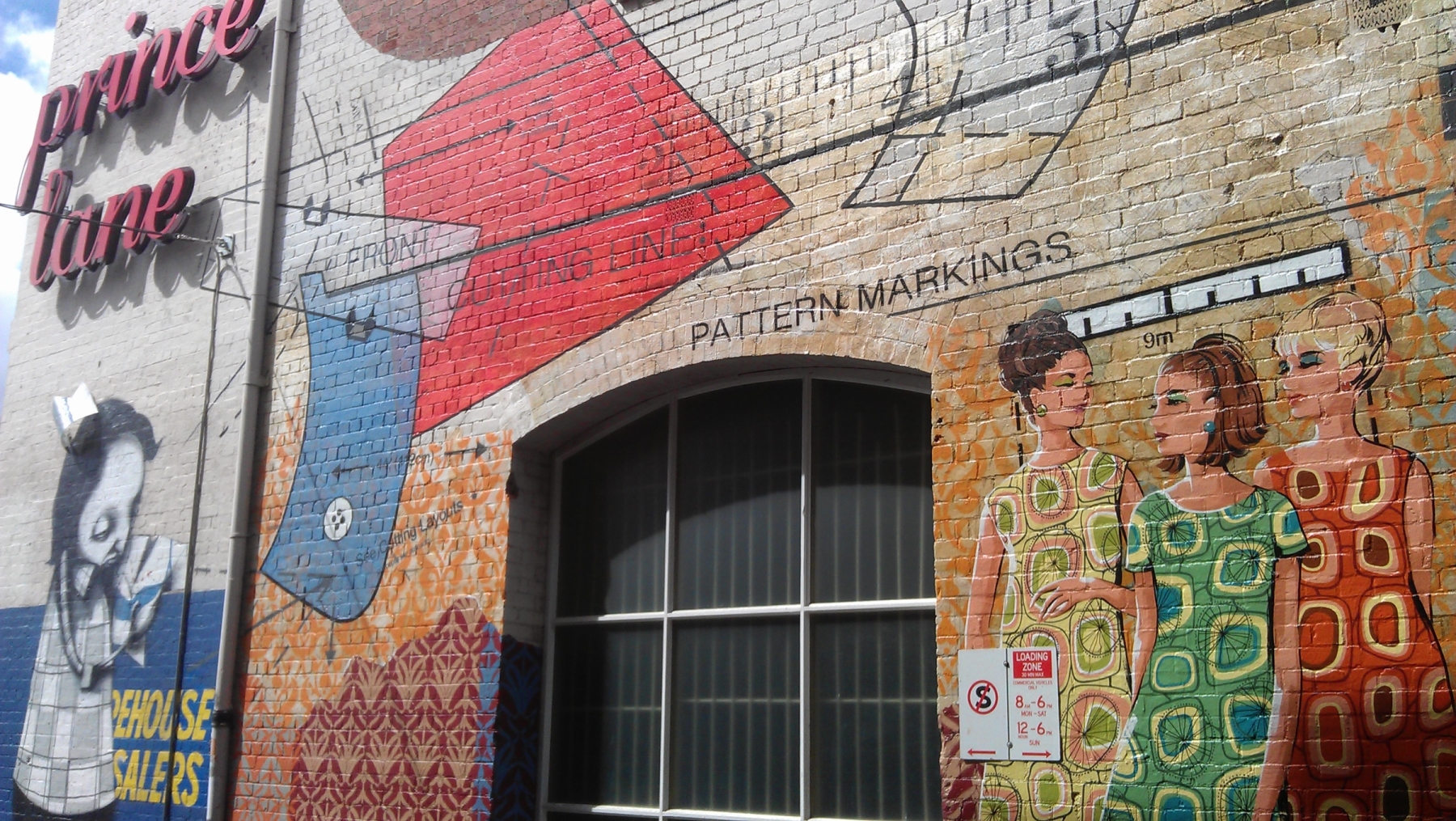 Various mural in Prince Lane