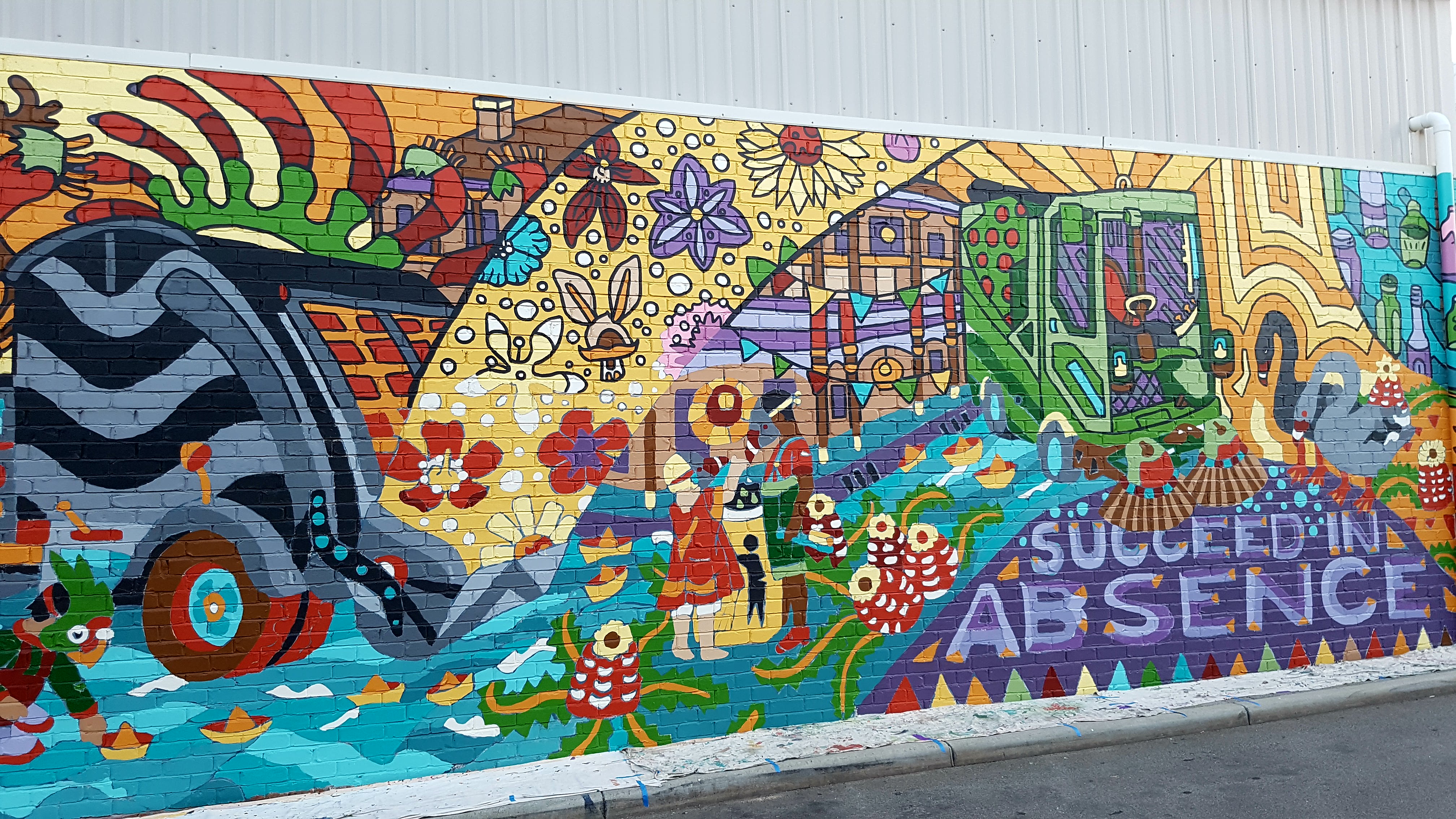 Succeed in Absence mural at Errichetti PLace