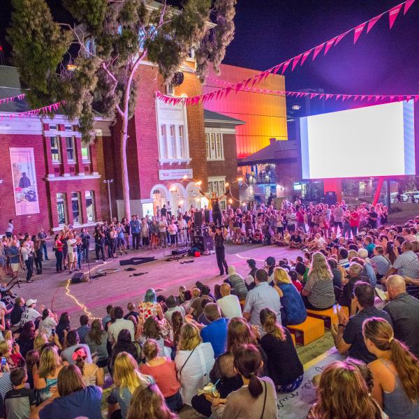 An outdoor event at the Perth Cultural Centre