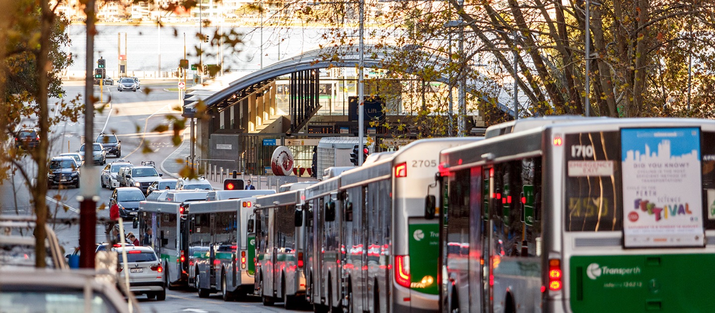 Train and buses banner