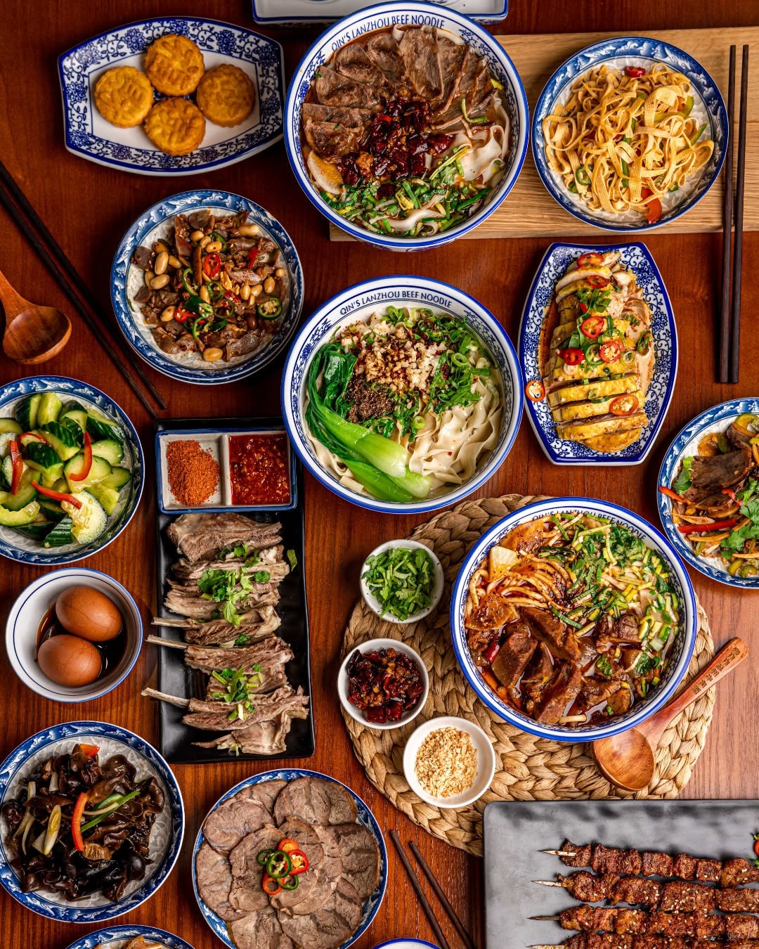 Qin Lanzhou Beef Noodle flatlay