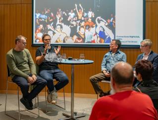 Panel members at a Music in the City event at the City of Perth Library for the Boorloo Heritage Festival