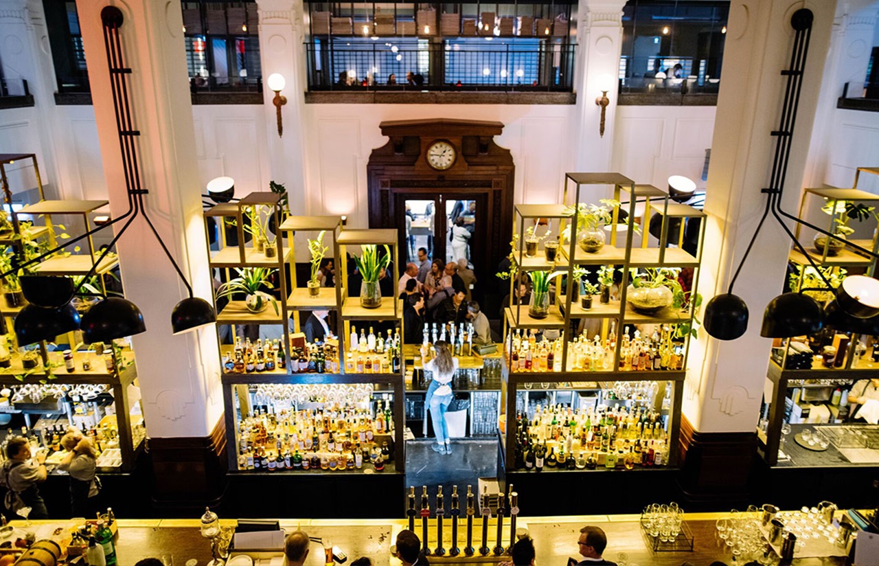 Print Hall Bar from balcony