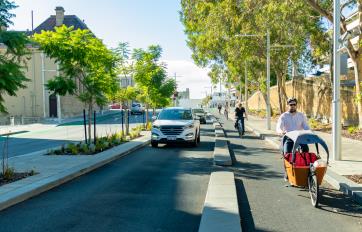 Bike path in Roe Street Northbridge