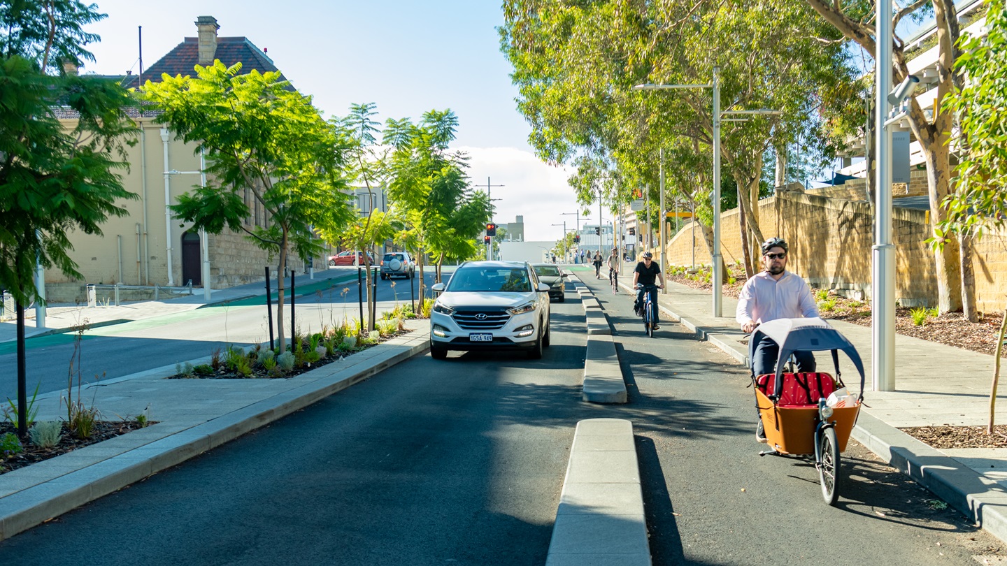 Bike path in Roe Street Northbridge