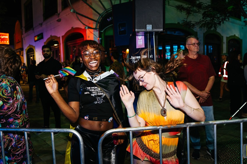 People dancing at Pridefest 2025