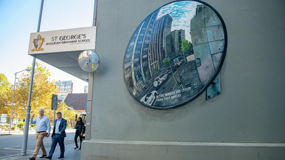 Mural on William Street Reflective Visions by Paul Caporn